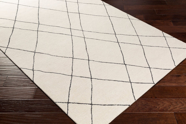 Livabliss Sinop Hand Tufted Wool Accent Rug Artisan High Low Pile Texture for Entryways Black, Cream 2' x 3' SNP2304-23