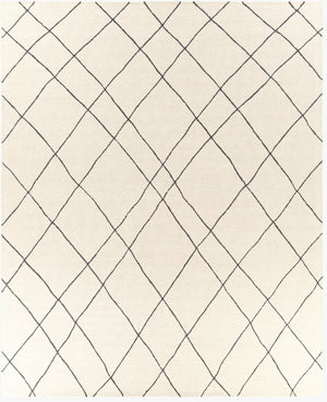 Livabliss Sinop Hand Tufted Wool Accent Rug Artisan High Low Pile Texture for Entryways Black, Cream 8' x 10' SNP2304-810