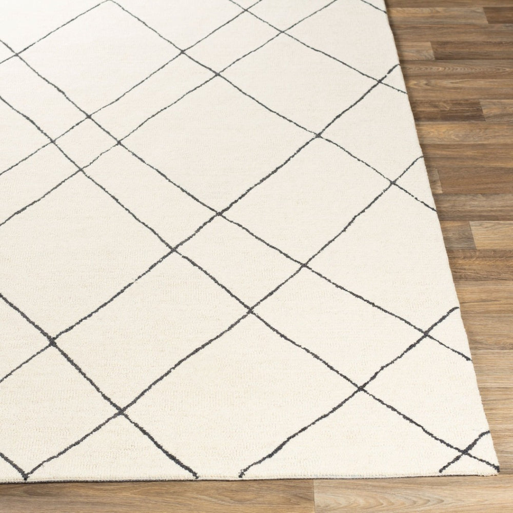 Livabliss Sinop Hand Tufted Wool Accent Rug Artisan High Low Pile Texture for Entryways Black, Cream 2' x 3' SNP2304-23
