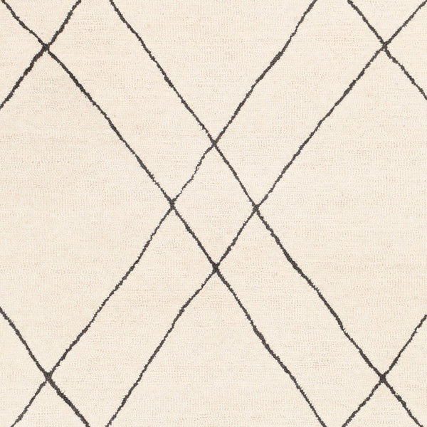 Livabliss Sinop Hand Tufted Wool Accent Rug Artisan High Low Pile Texture for Entryways Black, Cream 2' x 3' SNP2304-23
