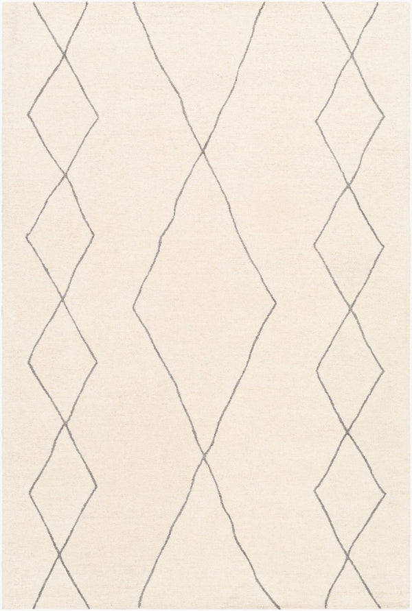 Livabliss Sinop Hand Tufted Wool Area Rug with High Low Pile for Eclectic Bohemian Spaces Charcoal, Cream 2' x 3' SNP2306-23