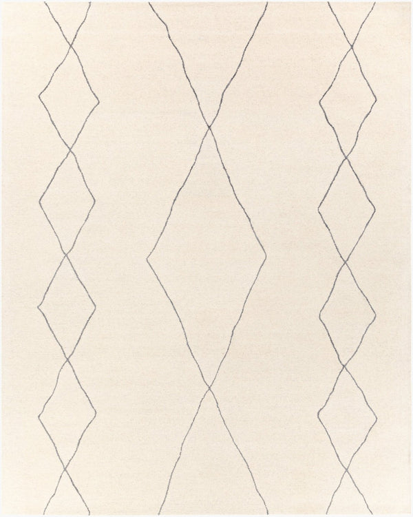 Livabliss Sinop Hand Tufted Wool Area Rug with High Low Pile for Eclectic Bohemian Spaces Charcoal, Cream 8' x 10' SNP2306-810