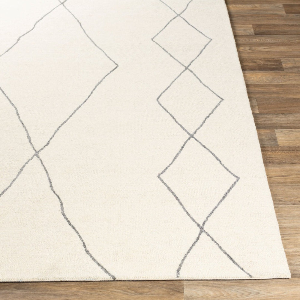 Livabliss Sinop Hand Tufted Wool Area Rug with High Low Pile for Eclectic Bohemian Spaces Charcoal, Cream 2' x 3' SNP2306-23