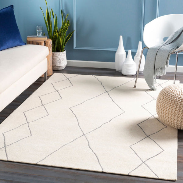 Livabliss Sinop Hand Tufted Wool Area Rug with High Low Pile for Eclectic Bohemian Spaces Charcoal, Cream 8' x 10' SNP2306-810