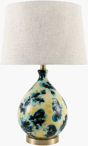 Livabliss Snicarte Linen Drum Shade Table Lamp with Metal Base for Bedroom or Living Room SNR-003
