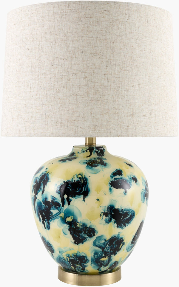 Livabliss Snicarte Metal Base Table Lamp with Linen Shade for Bedside or Living Room SNR-009