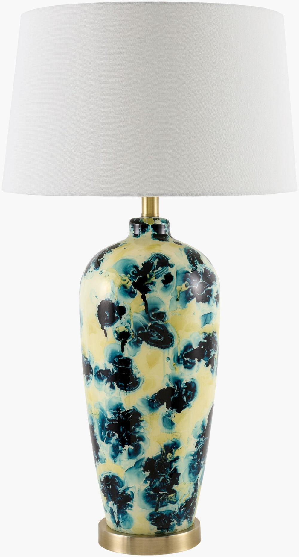 Livabliss Snicarte Linen Drum Shade Table Lamp with Metal Base for Bedroom or Reading Nook SNR-010