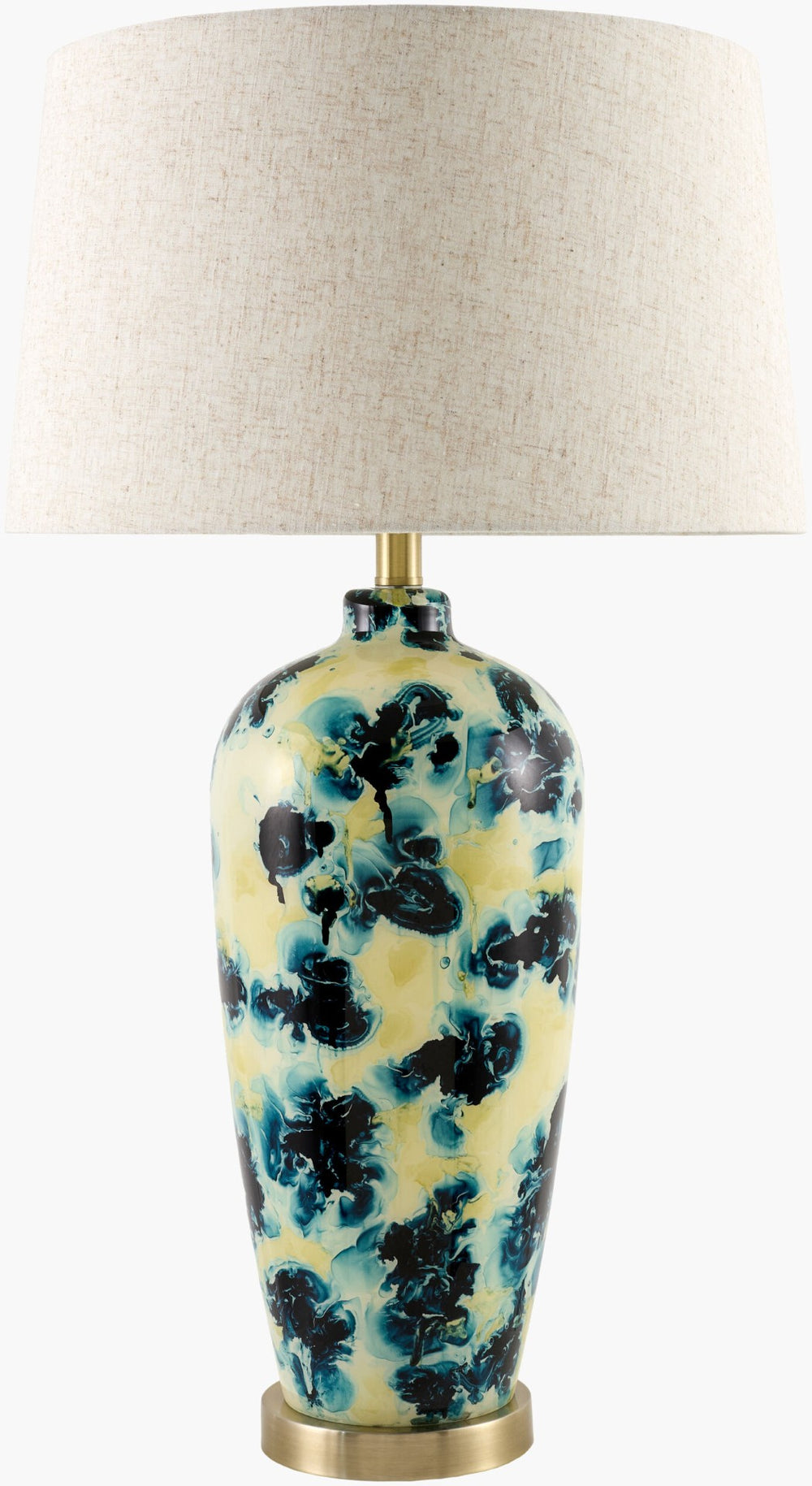 Livabliss Snicarte Metal Base Table Lamp with Linen Felt Shade for Bedroom or Reading Nook SNR-011