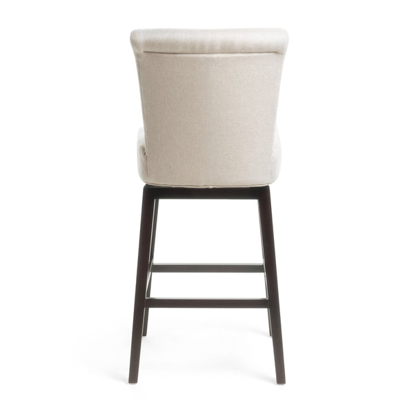 English Elm Christopher Knight Home® - 30.75 Swivel Bar Stool with Linen Fabric Cushion and Wooden Legs — Cozy 30.75" Height Seating for Kitchen Island 57177.00FWHT