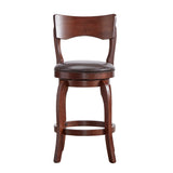 Homelegance By Top-Line Beckham Swivel 24-inch Brown Counter Height Barstool Brown Rubberwood