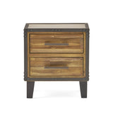 Christopher Knight Home® - Noble House - Lina Acacia Wood Two Drawer Night Stand