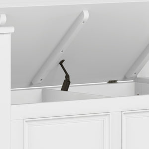 English Elm Amherst Solid Wood 36" Entryway Storage Bench – Stylish White Design With Hidden Storage Compartments B136P158354