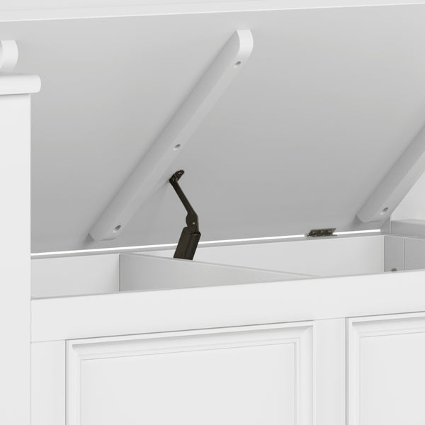 English Elm Amherst Solid Wood 36" Entryway Storage Bench – Stylish White Design With Hidden Storage Compartments B136P158354