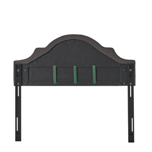 English Elm Christopher Knight Home® - Upholstered Headboard Queen with Nailhead Trim, Sturdy Steel Legs, Adjustable Height, Sleek Design Gray 57869.00GRY