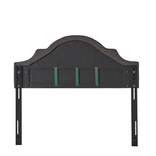 English Elm Christopher Knight Home® - Upholstered Headboard Queen with Nailhead Trim, Sturdy Steel Legs, Adjustable Height, Sleek Design Gray 57869.00GRY