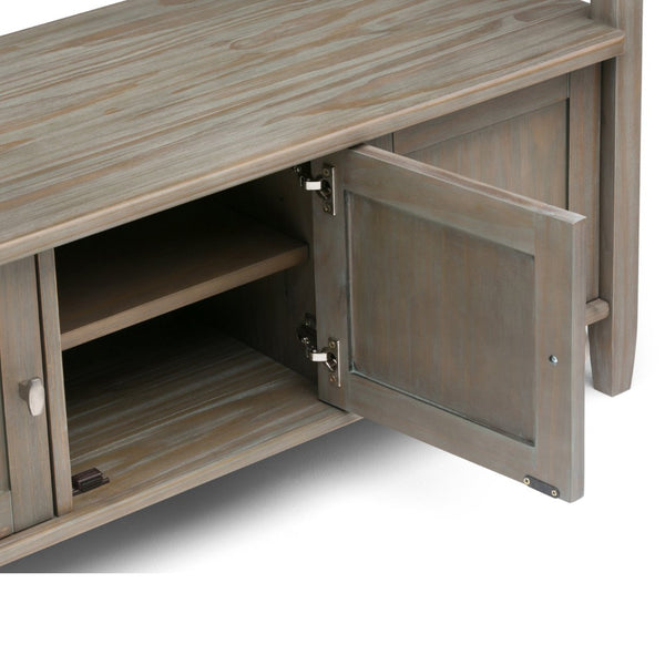 English Elm Warm Shaker Storage Bench - Handcrafted Entryway Organizer In Distressed Grey With Spacious Seating B136P159723-GIGA