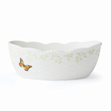 Butterfly Meadow Porcelain Bread Basket - Microwave Safe, Floral Design, 56-oz