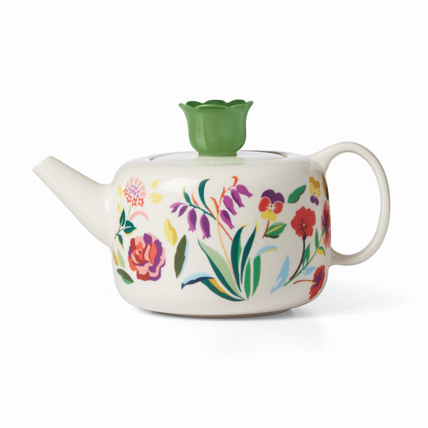 Lenox Kate Spade Garden Floral Teapot White, WHITE STONEWARE 894638