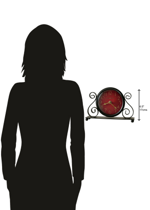 Hekman Furniture 645649 Marisa Tabletop Clock - Antique Red Dial With Elegant Iron Design, Quartz Movement & Charm  Marisa Tabletop Clock 645649