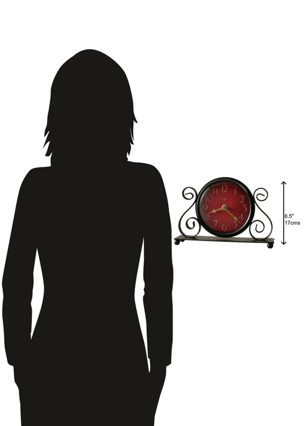 Hekman Furniture 645649 Marisa Tabletop Clock - Antique Red Dial With Elegant Iron Design, Quartz Movement & Charm  Marisa Tabletop Clock 645649