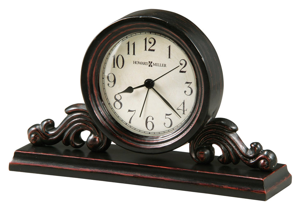 Hekman Furniture 645653 Bishop Tabletop Clock - Vintage Style With Quartz Movement, Durable Design & Elegant Finish Worn Black (Red Undertone) Bishop Tabletop Clock 645653