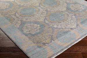 Surya Soma Hand-made 2' X 3' Luxurious Rug - Elegant, Durable, And Comfortable Statement Piece For Any Room Charcoal Wool,Silk Soa2754-810