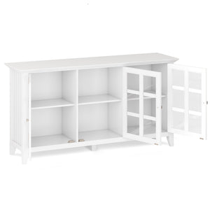 English Elm Acadian Wide Storage Cabinet - Elegant White Wood With Glass Doors & Adjustable Shelves For Any Room B136P158290