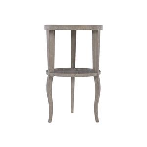 Bernhardt Bernhardt Gray Truffle Round Accent Table With Fancy-Face Top, Lower Shelf & Cabriole Legs 442112