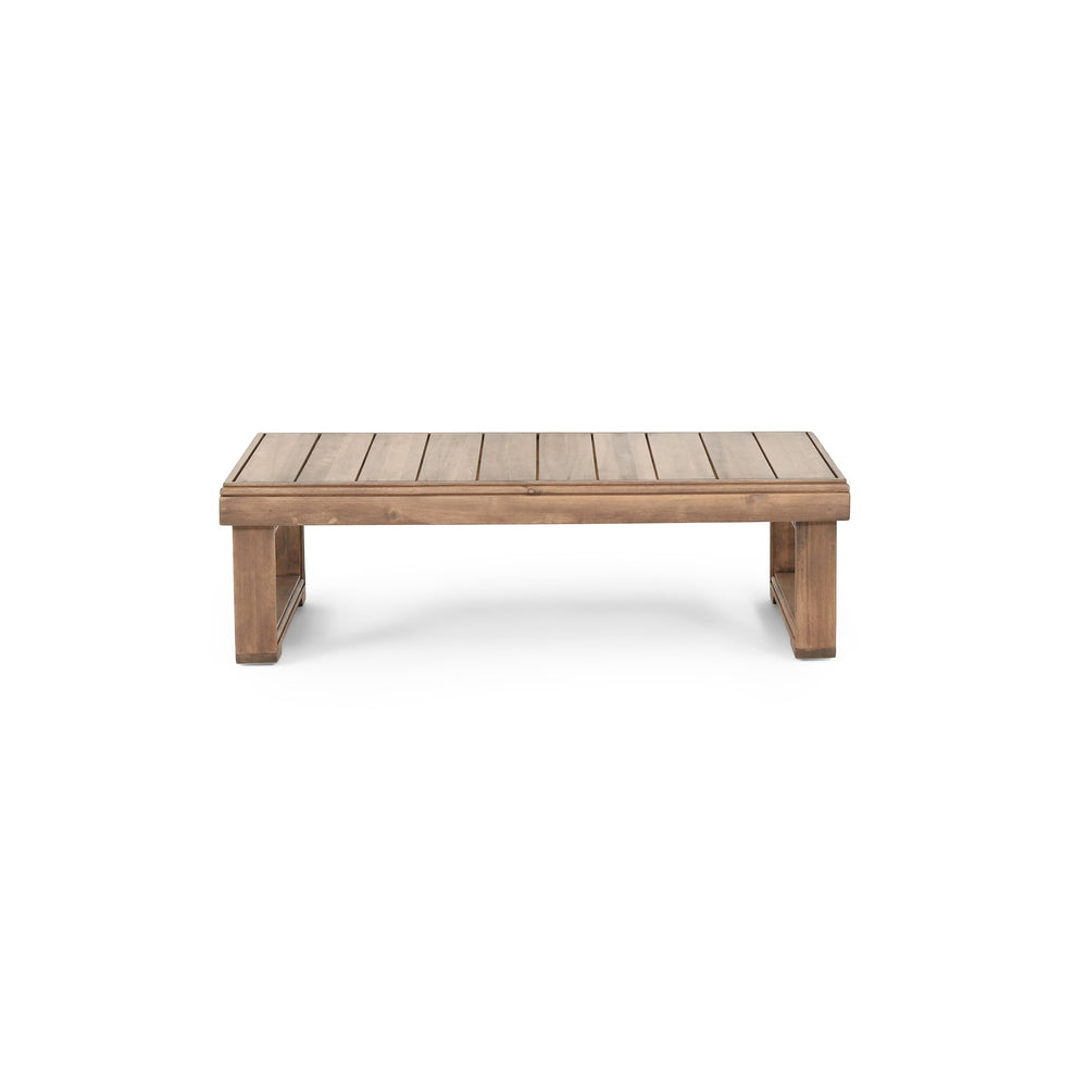 English Elm Christopher Knight Home® - WESTCHESTER Acacia Coffee Table for Outdoor Patio, Rustic Slat Top with Sled Legs, Durable 38.5"W 69079.00BBGE