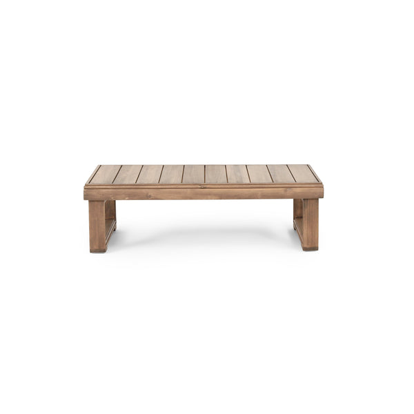 English Elm Christopher Knight Home® - WESTCHESTER Acacia Coffee Table for Outdoor Patio, Rustic Slat Top with Sled Legs, Durable 38.5"W 69079.00BBGE