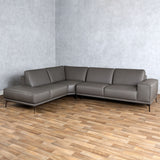 VIG Furniture Lamod Italia Soho - Italian Left Facing Grey Nirvana Fume Leather Sectional Sofa VGDTSOHO-LAF-GRY-SECT-SOFA