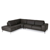 Lamod Italia Soho - Italian Left Facing Grey Nirvana Fume Leather Sectional Sofa