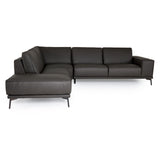 VIG Furniture Lamod Italia Soho - Italian Left Facing Grey Nirvana Fume Leather Sectional Sofa VGDTSOHO-LAF-GRY-SECT-SOFA