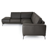 VIG Furniture Lamod Italia Soho - Italian Left Facing Grey Nirvana Fume Leather Sectional Sofa VGDTSOHO-LAF-GRY-SECT-SOFA