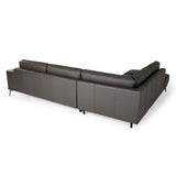 VIG Furniture Lamod Italia Soho - Italian Left Facing Grey Nirvana Fume Leather Sectional Sofa VGDTSOHO-LAF-GRY-SECT-SOFA