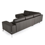 VIG Furniture Lamod Italia Soho - Italian Left Facing Grey Nirvana Fume Leather Sectional Sofa VGDTSOHO-LAF-GRY-SECT-SOFA