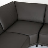 VIG Furniture Lamod Italia Soho - Italian Left Facing Grey Nirvana Fume Leather Sectional Sofa VGDTSOHO-LAF-GRY-SECT-SOFA