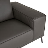 VIG Furniture Lamod Italia Soho - Italian Left Facing Grey Nirvana Fume Leather Sectional Sofa VGDTSOHO-LAF-GRY-SECT-SOFA