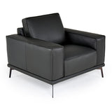 VIG Furniture Lamod Italia Soho - Italian Grey Leather Armchair VGDTSOHO-GREY-CHR