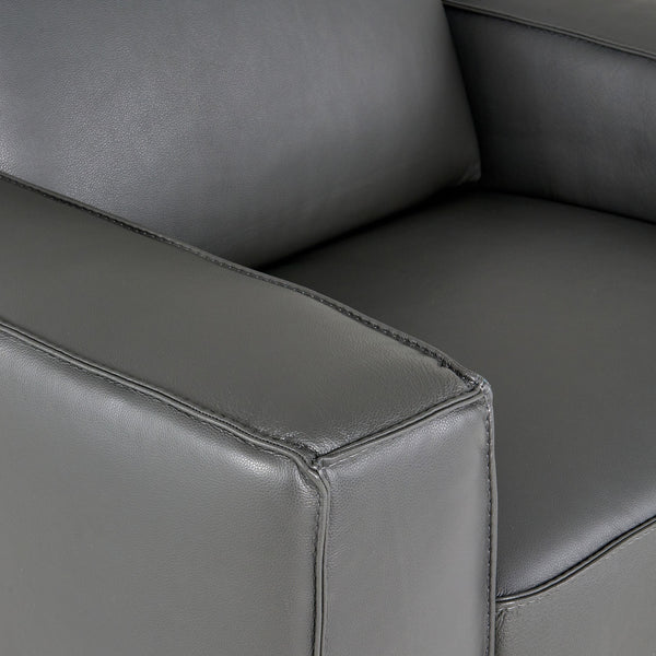 VIG Furniture Lamod Italia Soho - Italian Grey Leather Armchair VGDTSOHO-GREY-CHR