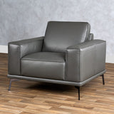 VIG Furniture Lamod Italia Soho - Italian Grey Leather Armchair VGDTSOHO-GREY-CHR