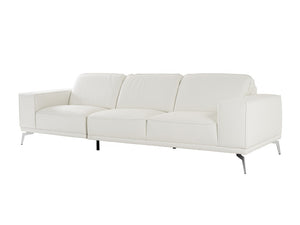 VIG Furniture Soho Italian Leather Sofa By Lamod Italia — Minimalist White Pamplona Leather, Plush Seating & Steel Accents VGDTSOHO-SF-WHT