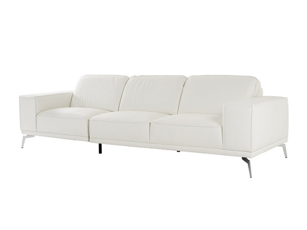 VIG Furniture Soho Italian Leather Sofa By Lamod Italia — Minimalist White Pamplona Leather, Plush Seating & Steel Accents VGDTSOHO-SF-WHT