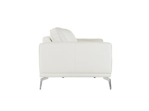 VIG Furniture Soho Italian Leather Sofa By Lamod Italia — Minimalist White Pamplona Leather, Plush Seating & Steel Accents VGDTSOHO-SF-WHT