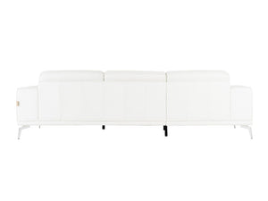 VIG Furniture Soho Italian Leather Sofa By Lamod Italia — Minimalist White Pamplona Leather, Plush Seating & Steel Accents VGDTSOHO-SF-WHT