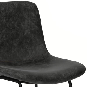 English Elm Jolie Counter Height Stool Set Of 2 - Stylish Distressed Charcoal Vegan Leather & Metal Legs B136P158760