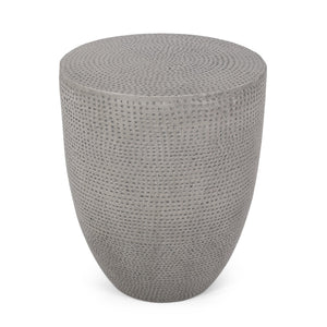 English Elm Outdoor Lightweight Concrete Cylinder Side Table for Patio Pool Deck or Balcony 73445.00