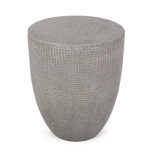 English Elm Outdoor Lightweight Concrete Cylinder Side Table for Patio Pool Deck or Balcony 73445.00