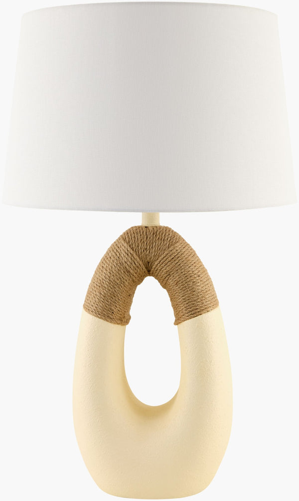 Livabliss Sokade Resin Table Lamp with Linen Shade Warm Ambient Glow for Bedroom or Entryway SOK-001