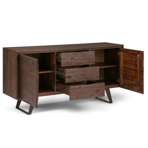 English Elm Lowry Sideboard Buffet - Handcrafted Distressed Charcoal Brown, Rustic Storage Solution For Home B136P158868